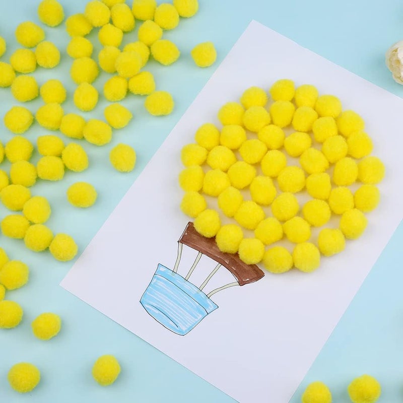 MORFEN 150 Pieces Pom Poms, 1 Inch Yellow Craft Pom Poms, Fuzzy Pompom Puff Balls, Small Pom Pom Balls for DIY Arts, Crafts Projects, Home Decorations - Image 3